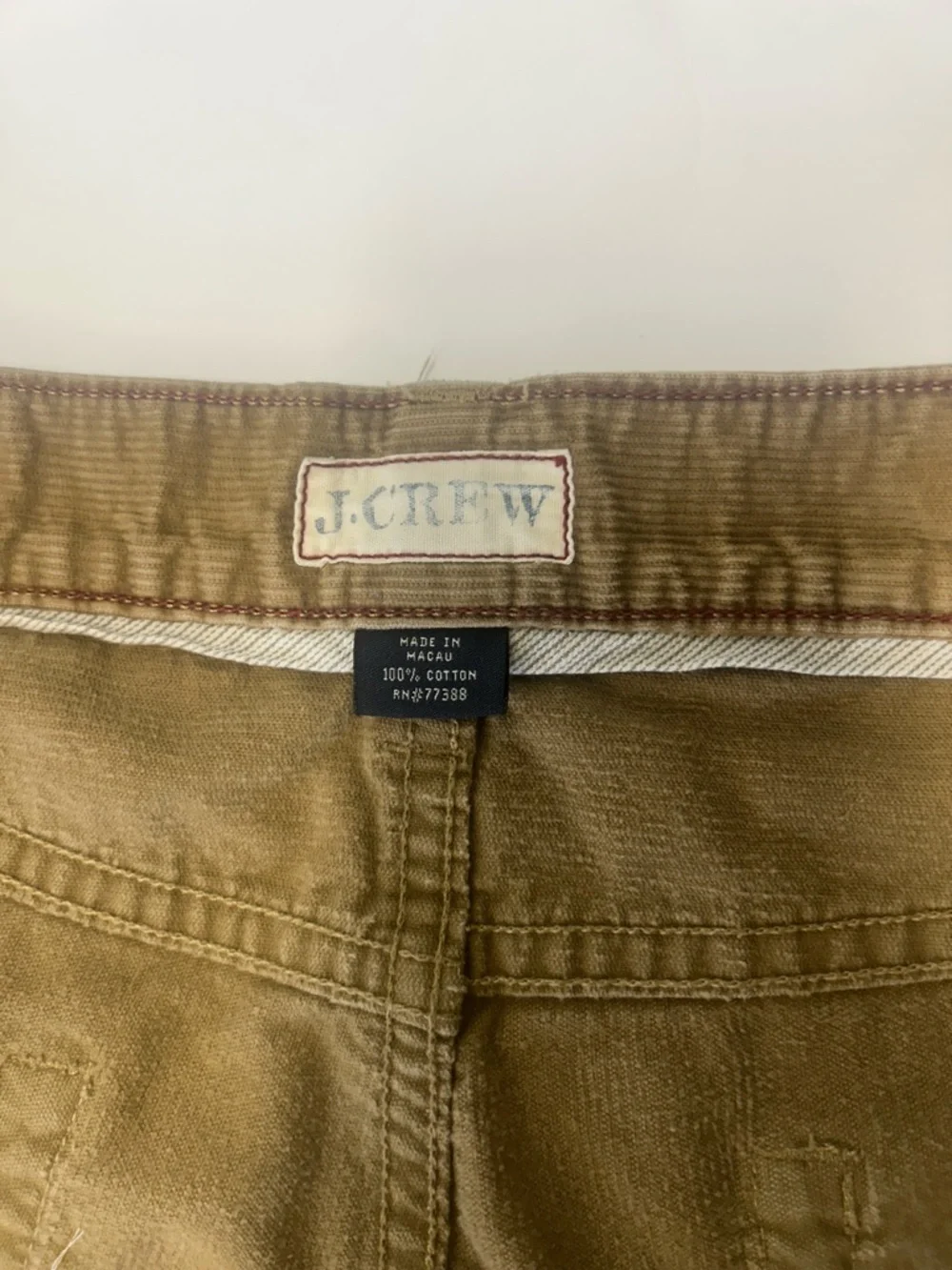 J. Crew Mens 35x30 Tan Straight Leg Corduroy Pants Preppy Y2K